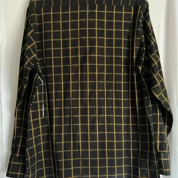 NWT A2Z New York Mens Shirt Medium Reversible Blue Yellow Checkered Button Down - Picture 2 of 13